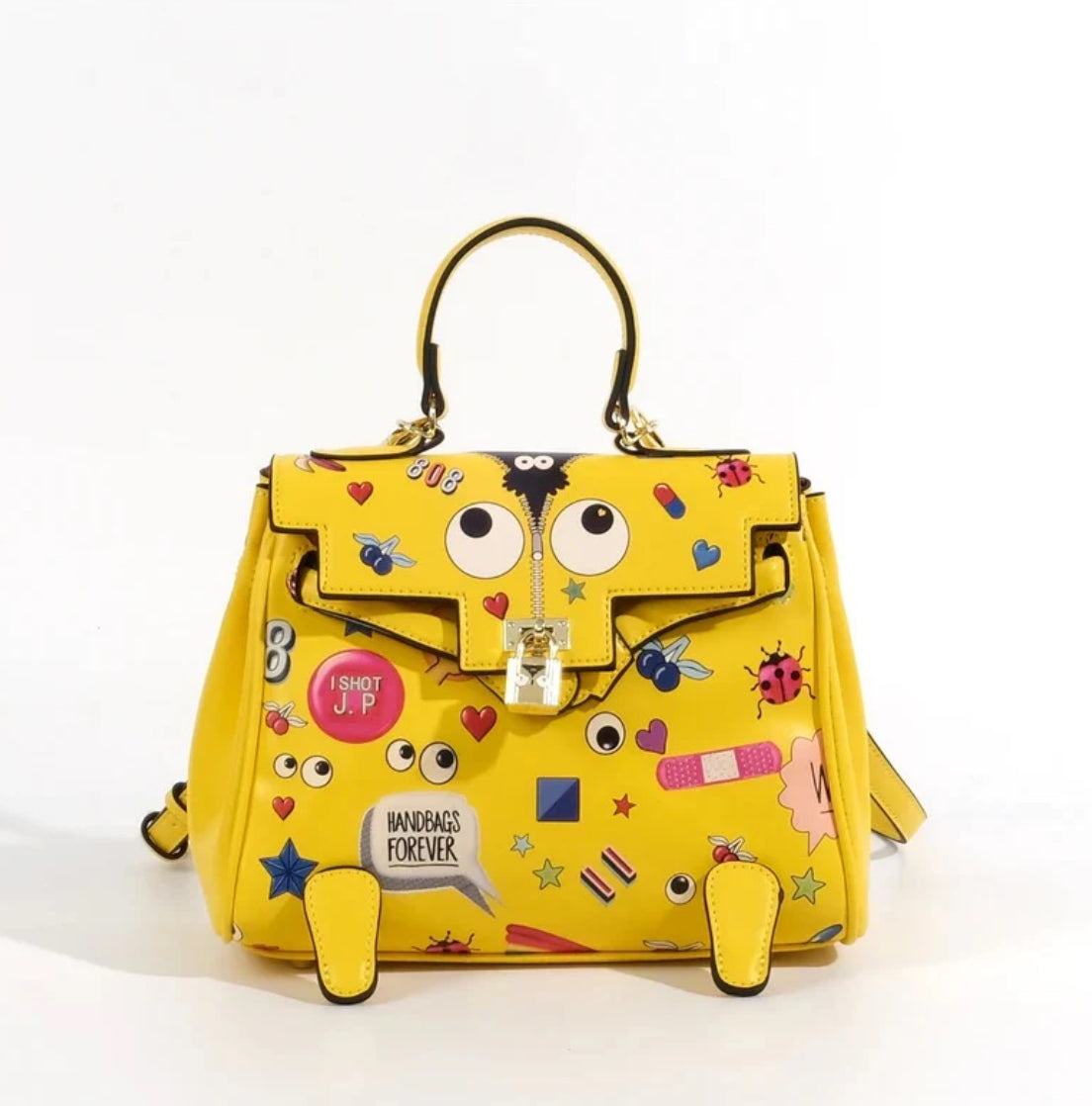 Quirky Cartoon-Inspired Handbag – Trendy & Fun Yellow Satchel